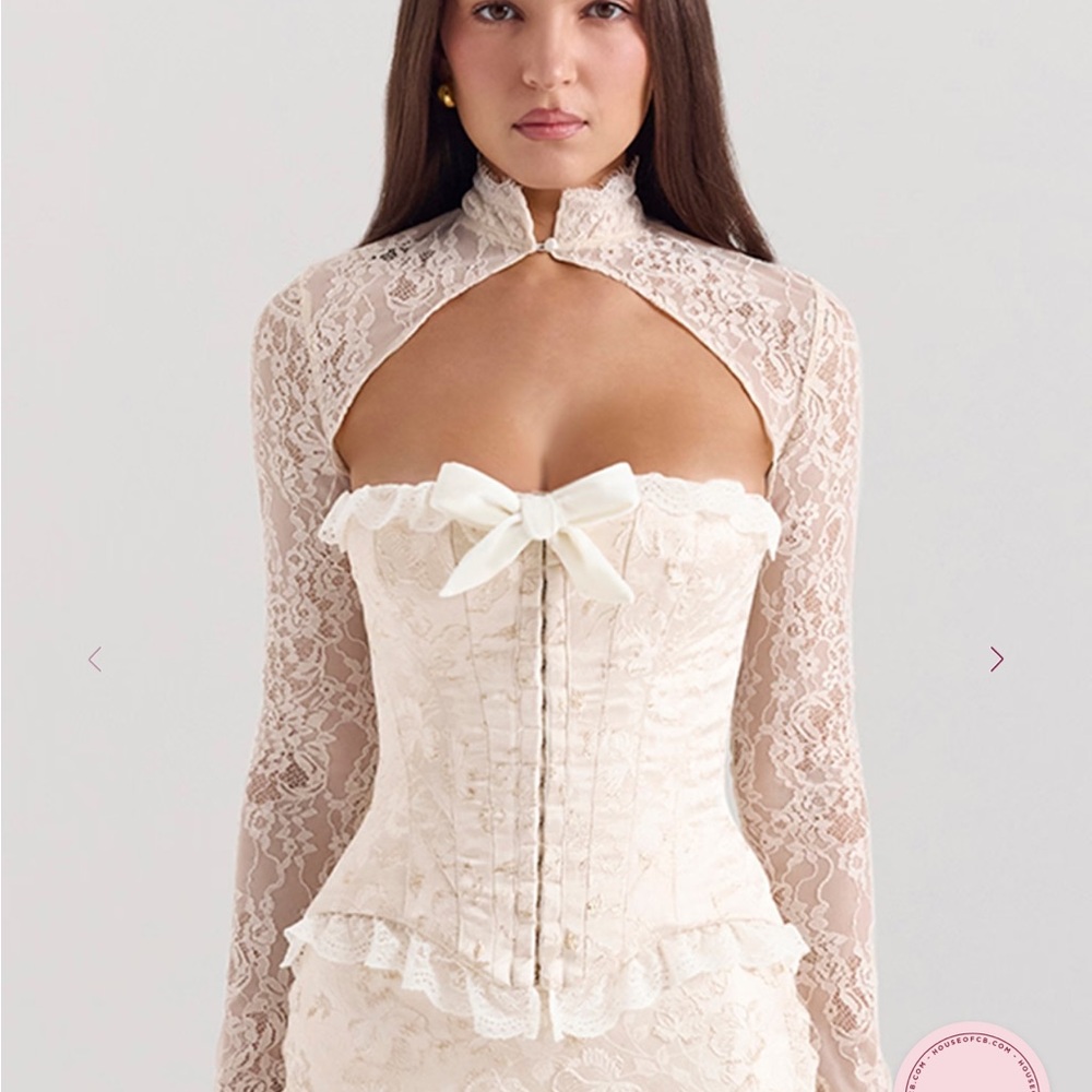 House of CB Cream Lace Corset Top